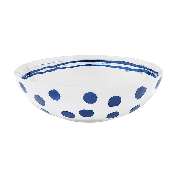 Niebiesko-biały głęboki talerz porcelanowy Santiago Pons Dotty, ⌀ 19 cm 