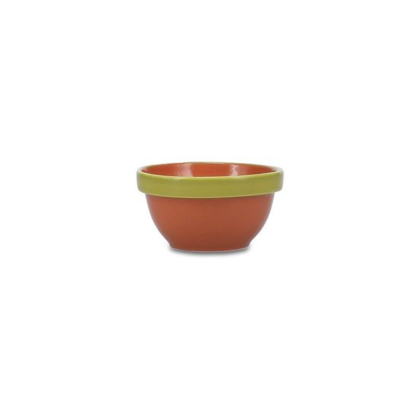 Zielona/pomarańczowa kamionkowa miska 170 ml Duo – ONA-image-2