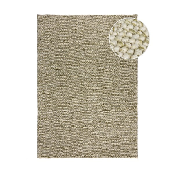 Dywan z mieszanki wełny tkany ręcznie w kolorze khaki 160x230 cm Minerals – Flair Rugs