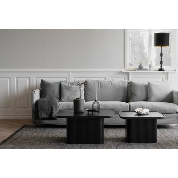 Czarny stolik z drewna dębowego Rowico Sullivan, 80x80 cm-image-2