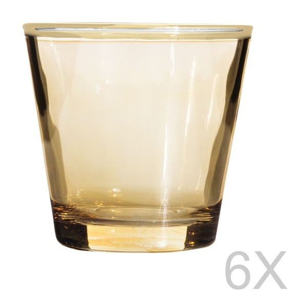 Zestaw 6 szklanek w kolorze miodu Mezzo Hera, 85 ml