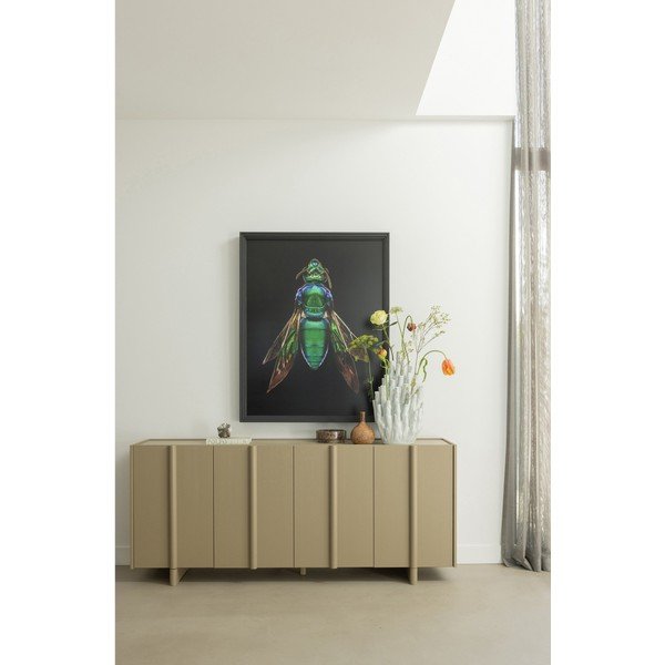 Beżowa niska komoda z litego drewna sosnowego 200x85 cm Basu – WOOOD-image-1