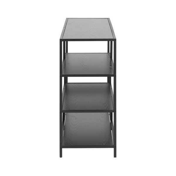 Czarny regał w dekorze jesionu 114x78 cm Seaford – Actona-image-3