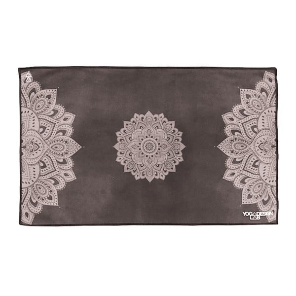 Czarny ręcznik do jogi Yoga Design Lab Mandala Black, 61x38 cm