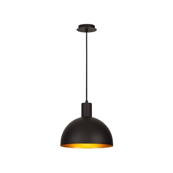 Czarna lampa wisząca z detalem w kolorze złota Homemania Decor Ochy