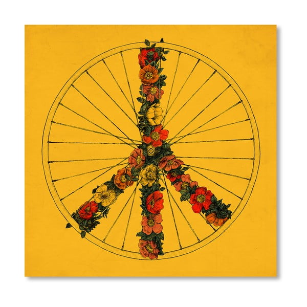 Plakat Peace And Bike, 30x30 cm