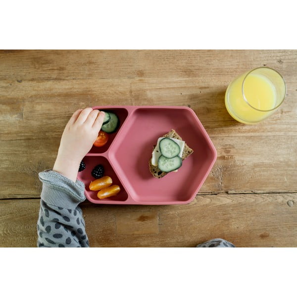 Czerwony silikonowy talerz dla dzieci 16x25 cm – Kindsgut-image-3