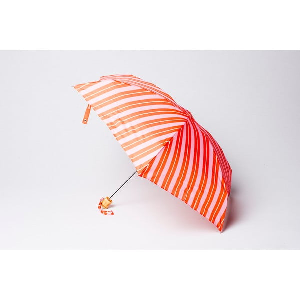 Składany parasol Stripe, pomarańczowo-różowy