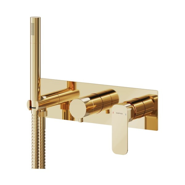 Bateria prysznicowa podtynkowa w kolorze złota (3 otwory) Spy – Sapho-image-1