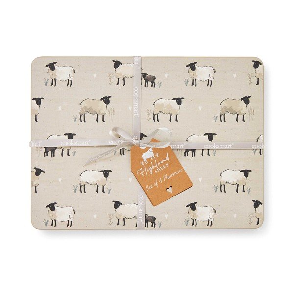 Korkowe maty stołowe zestaw 4 szt. 21,5x29 cm Highland Sheep – Cooksmart ®-image-2
