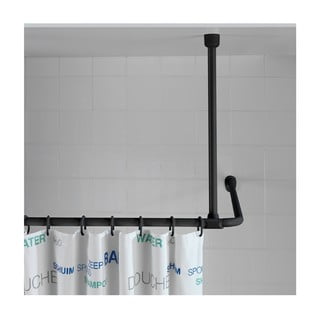 Czarny uchwyt sufitowy do zasłony prysznicowej Wenko, 57 cm