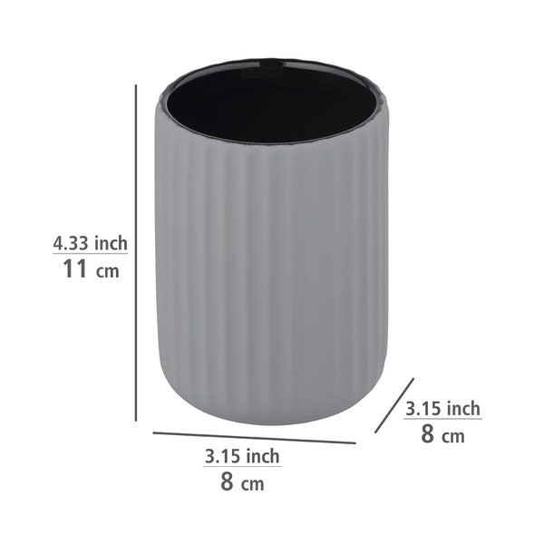 Szary ceramiczny kubek na szczoteczki do zębów Wenko Belluno-image-3