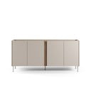 Kremowo-naturalna komoda w dekorze dębu 180x82x40 cm Lucile – Marckeric