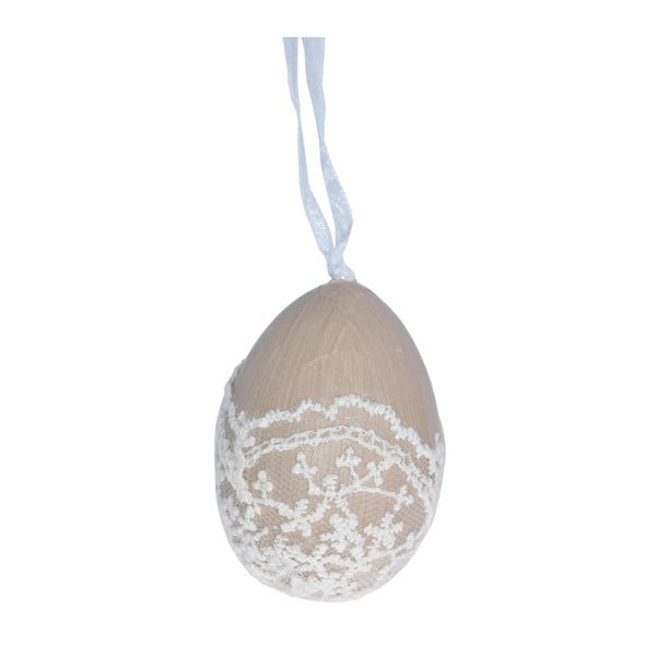 Beżowe jajko dekoracyjne Ewax Egg Lace