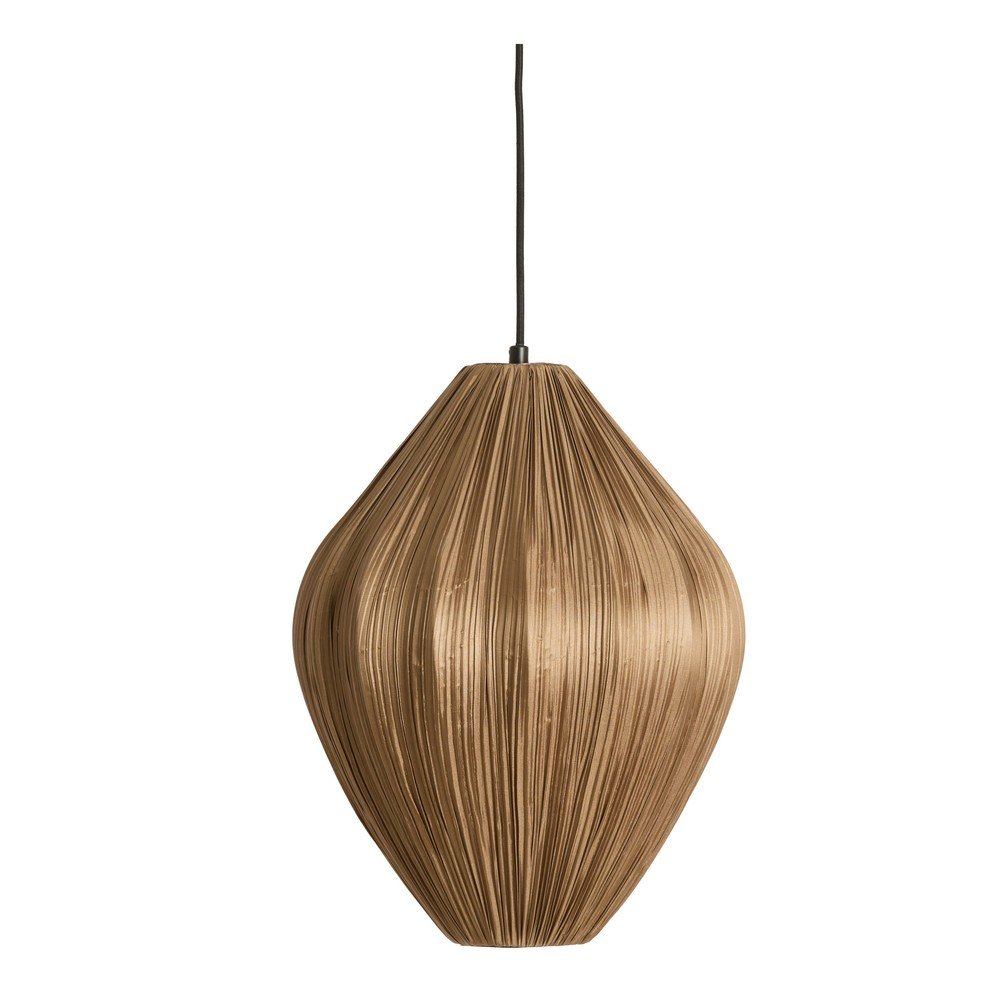 Brązowa lampa wisząca z tekstylnym kloszem ø 12 cm Verita – Light & Living