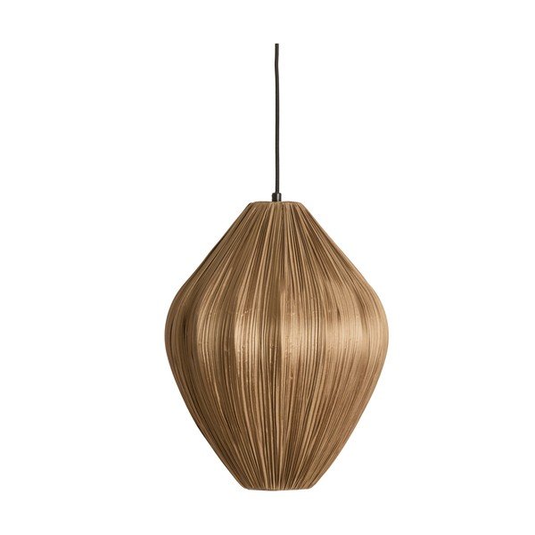 Brązowa lampa wisząca z tekstylnym kloszem ø 12 cm Verita – Light & Living
