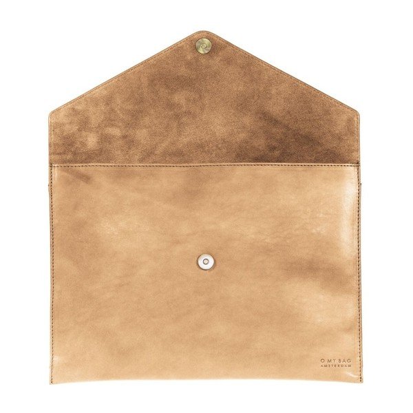 Beżowe etui skórzane na notebook 13" z zatrzaskiem O My Bag-image-2