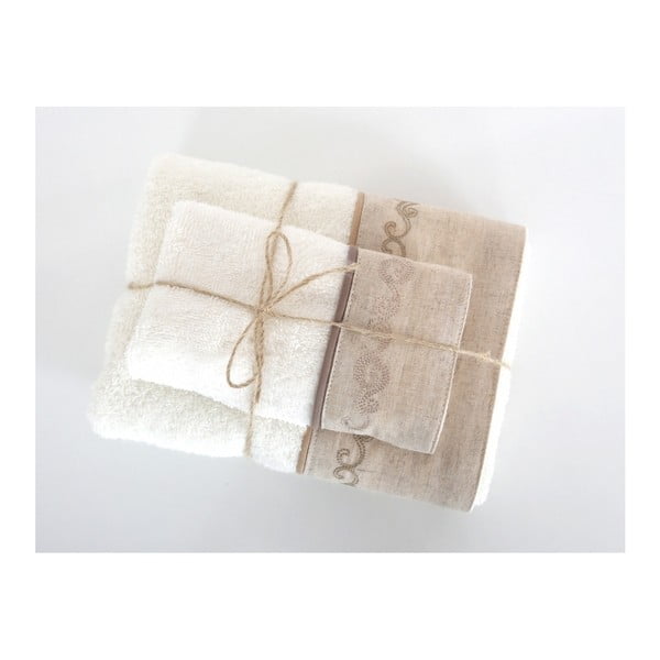 Zestaw 2 waniliowych ręczników Irya Home Spa, 30x50 cm i 50x90 cm