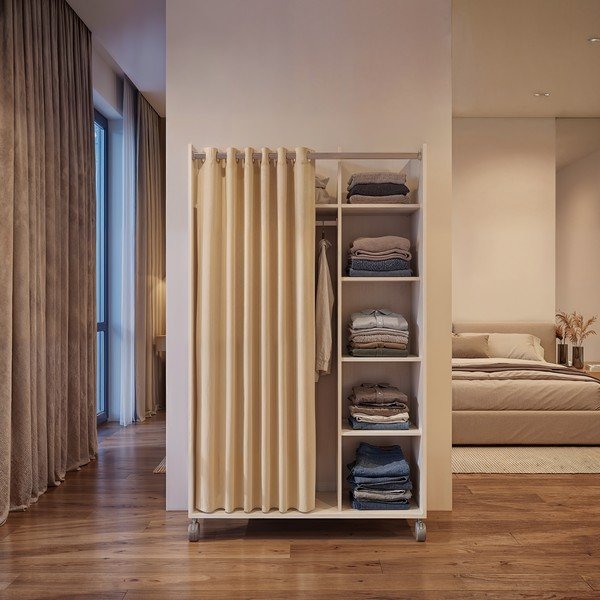 Biało-beżowa szafa 100x160 cm Kit – Tvilum-image-1