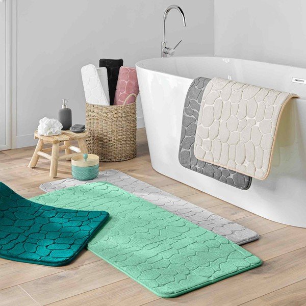 Beżowy tekstylny dywanik łazienkowy 50x120 cm Ricochet – douceur d'intérieur-image-2