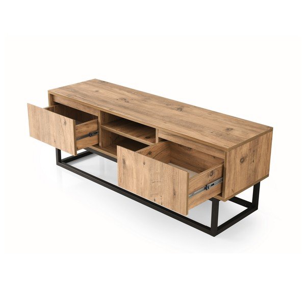 Szafka pod TV w dekorze drewna sosnowego Belinda, szer. 180 cm-image-1