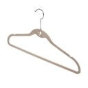 Zestaw 3 beżowych wieszaków na spodnie z wgłębieniami Domopak Velvet