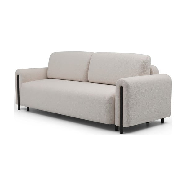 Szarobeżowa rozkładana/ze schowkiem sofa z materiału bouclé 244 cm Arcadova – ELTAP-image-2