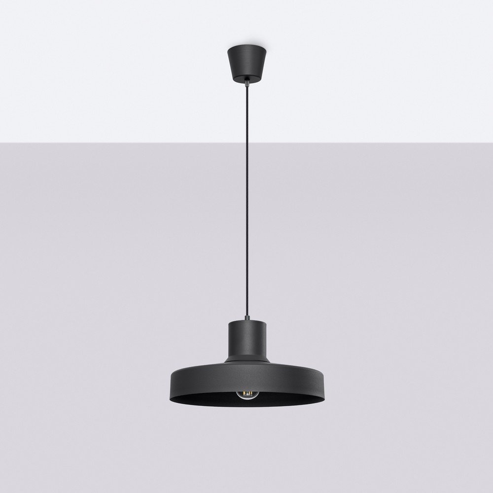 Czarna lampa wisząca ø 35 cm Vito – Sollux (zdjęcie 4)
