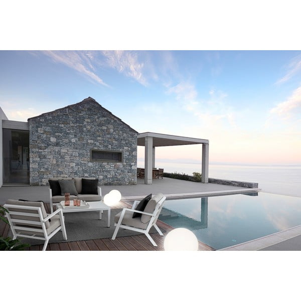 Biały aluminiowy zestaw mebli ogrodowych dla 4 osób Harley   – Bizzotto-image-1