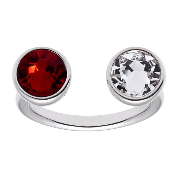 Pierścionek w kształcie U z czerwonym kryształem Swarovski® Gemseller