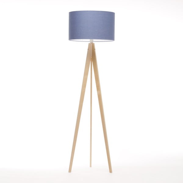 Niebieska lampa stojąca 4room Artist, naturalna brzoza, 150 cm
