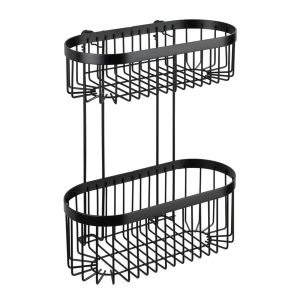 Czarny 2-poziomowy koszyk ścienny Wenko Classic Plus 2 Tier-image-2