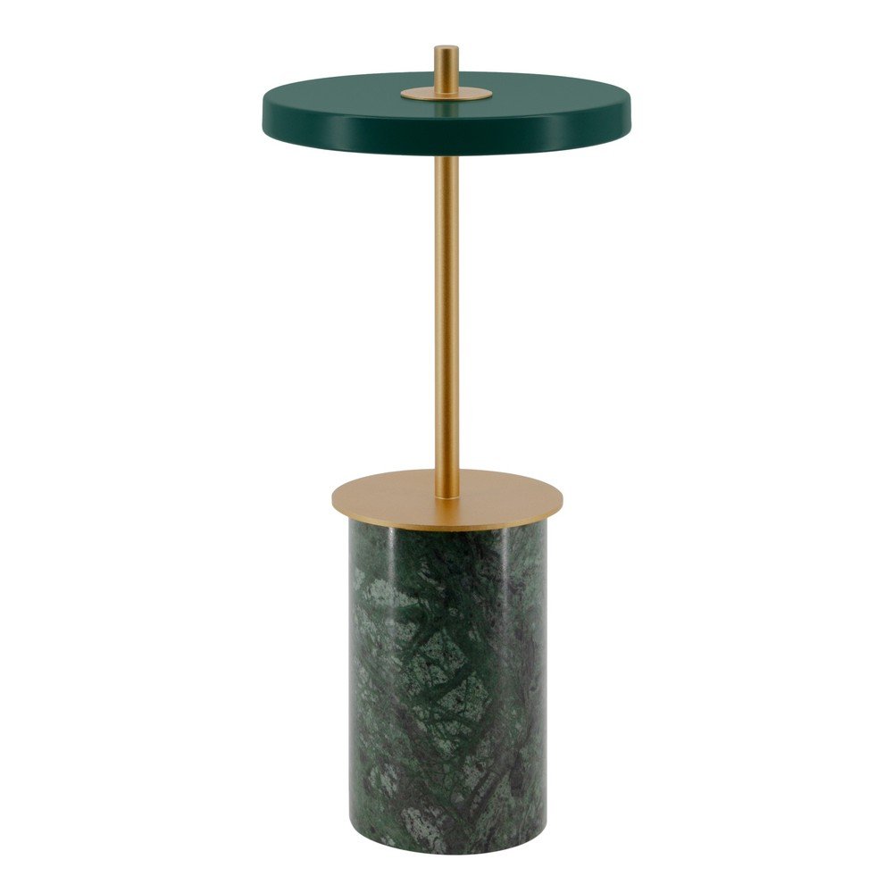 Zielona marmurowa lampa stołowa LED ze ściemniaczem i metalowym kloszem (wysokość 25,5 cm) Asteria Move Mini – UMAGE