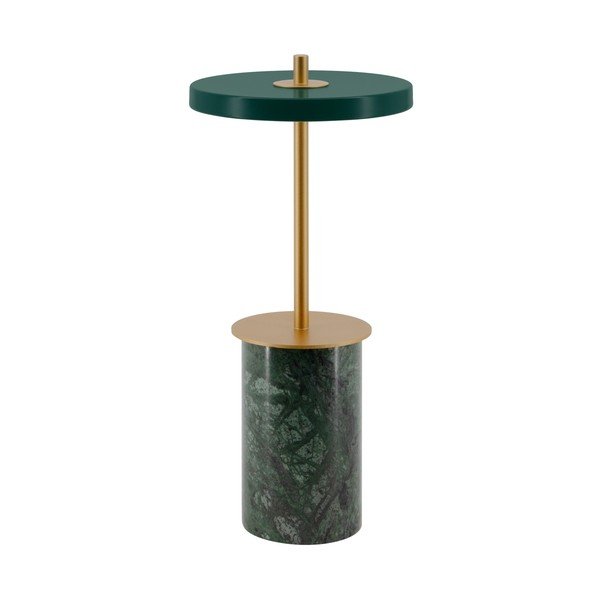 Zielona marmurowa lampa stołowa LED ze ściemniaczem i metalowym kloszem (wysokość 25,5 cm) Asteria Move Mini – UMAGE