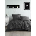 Ciemnoszara pościel jednoosobowa z bawełny renforcé 140x200 cm Como Striped – Mila Home Luxury