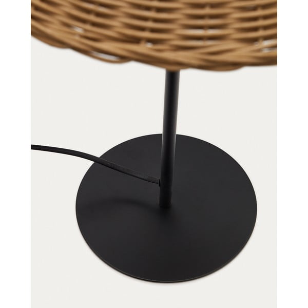 Czarno-naturalna lampa stołowa z rattanowym kloszem (wys. 50 cm) Urania – Kave Home-image-3