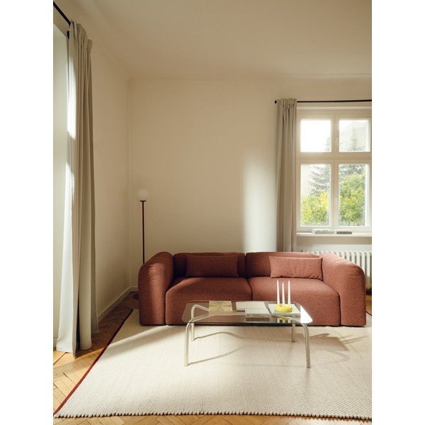 Czerwony/beżowy wełniany dywan tkany ręcznie 140x200 cm Lenu – noo.ma-image-1