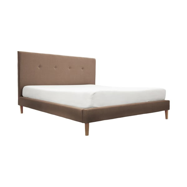 Jasnobrązowe łóżko z naturalnymi nogami Vivonita Kent, 180x200 cm