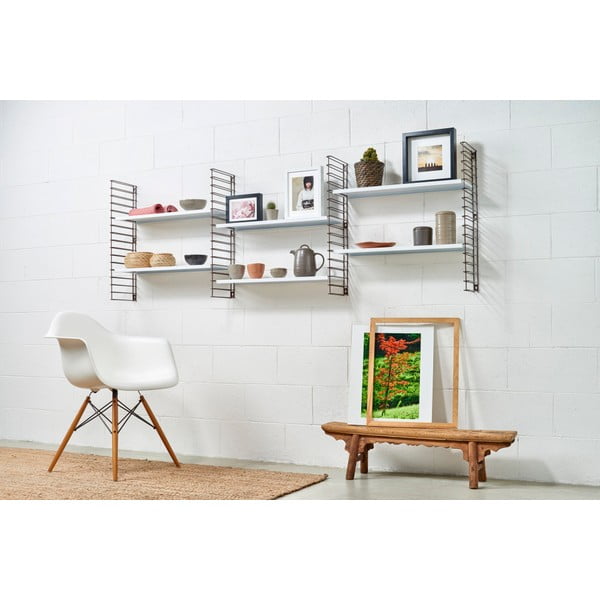 3-poziomowy regał w kolorze brązu z białymi półkami Metaltex Libro, szer. 70 cm-image-3