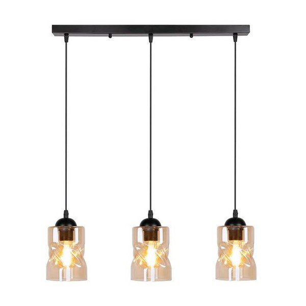 Czarna lampa wisząca ze szklanym kloszem 10x62 cm Felis – Candellux Lighting-image-2