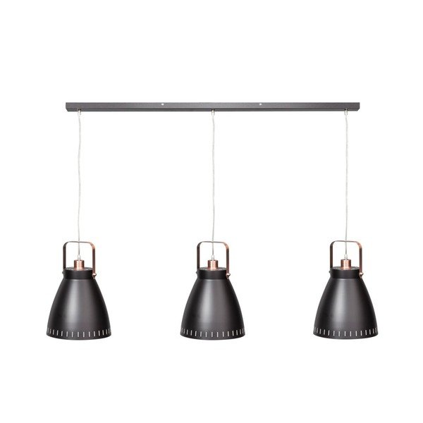 Czarno-miedziana triojité lampa wisząca ETH Acate