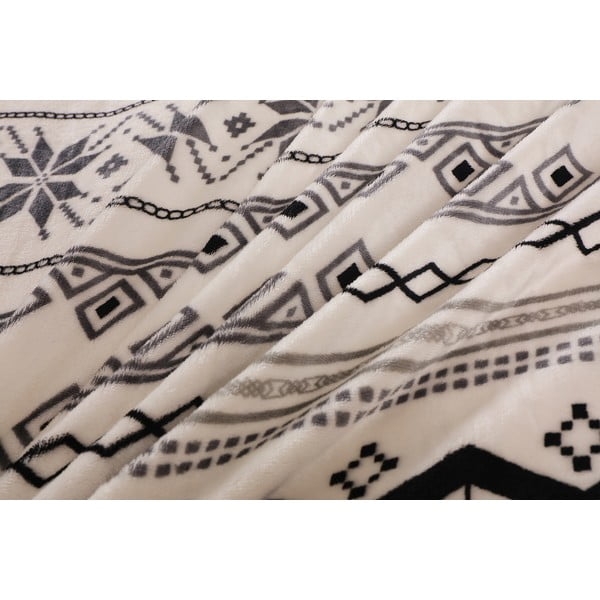 Czarno-kremowa pościel jednoosobowa z mikropluszu 140x200 cm – My House-image-3