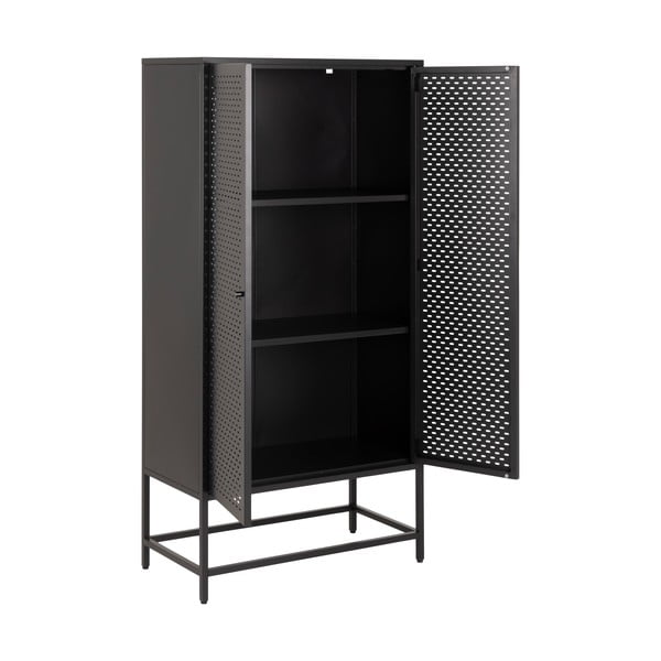 Czarna metalowa szafa 80x160 cm Newcastle – Actona-image-3