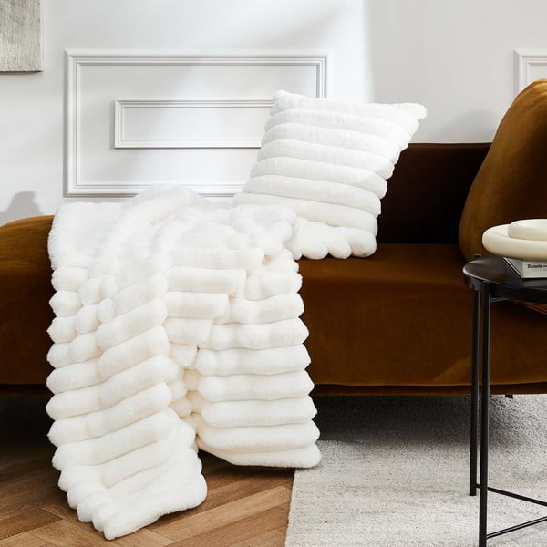 Poduszka dekoracyjna z mikropluszu 45x45 cm Boudoir – douceur d'intérieur-image-1