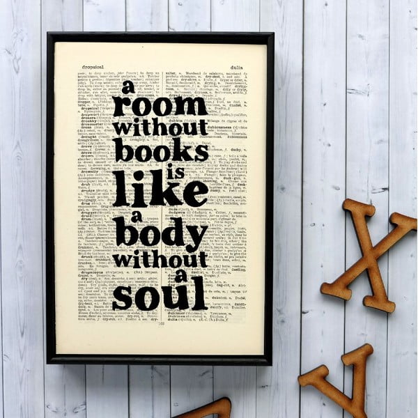 Plakat w
  drewnianej ramie A Room Without Books