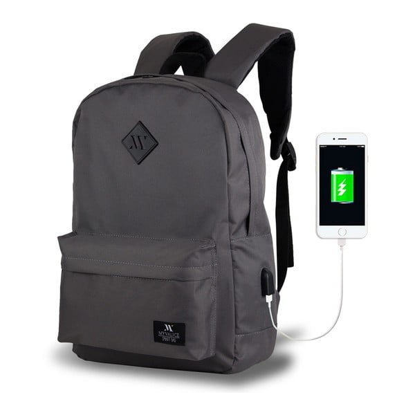 Szary plecak z portem USB My Valice SPECTA Smart Bag