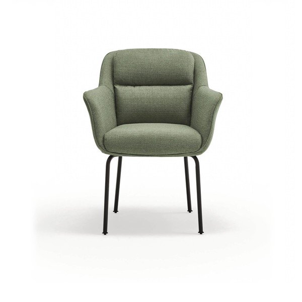 Zielony tapicerowany fotel jadalniany z podłokietnikami Sadira – Teulat-image-2