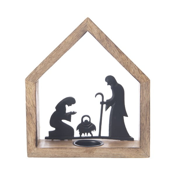 Drewniany świecznik ze świątecznym motywem – Dakls