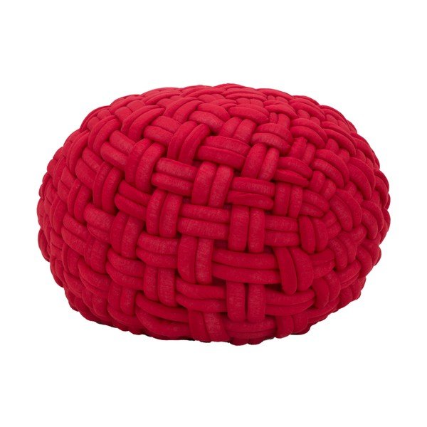 Bordowy puf Mauro Ferretti Rope, ø 50 cm-image-3