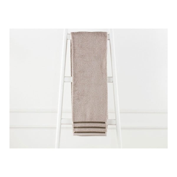 Szarobrązowy ręcznik bawełniany Emily, 70x140 cm